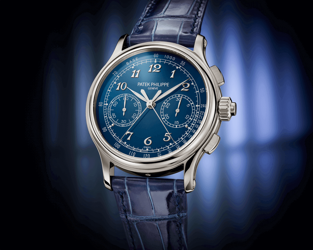 The Patek Philippe Ref. 5370P-011 takes its design cues from the Officer Chronographs that were created in the 1920s, with some refinements.