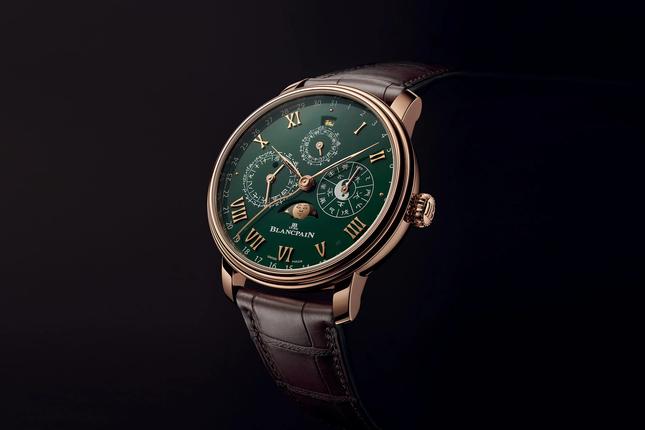 Blancpain-Villeret-Traditional-Chinese-Calendar-Green-Enamel-Dial-2024-cortina-watch