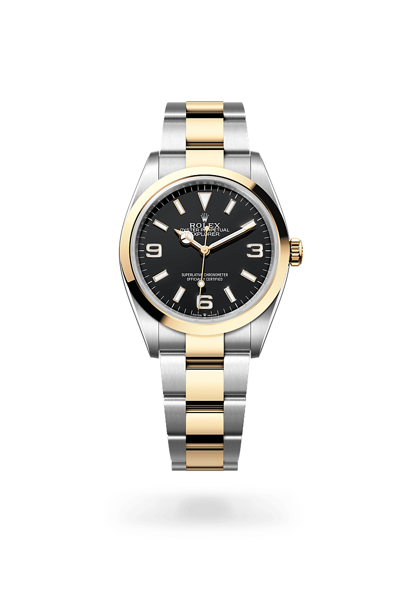 rolex Explorer in Rolesor Kuning - kombinasi Oystersteel dan emas kuning, M124273-0001 - Cortina Watch Malaysia