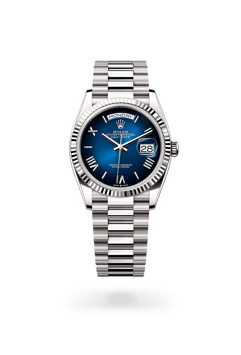 Rolex Day-Date in emas putih 18 karat, M128239-0063 - Cortina Watch Malaysia