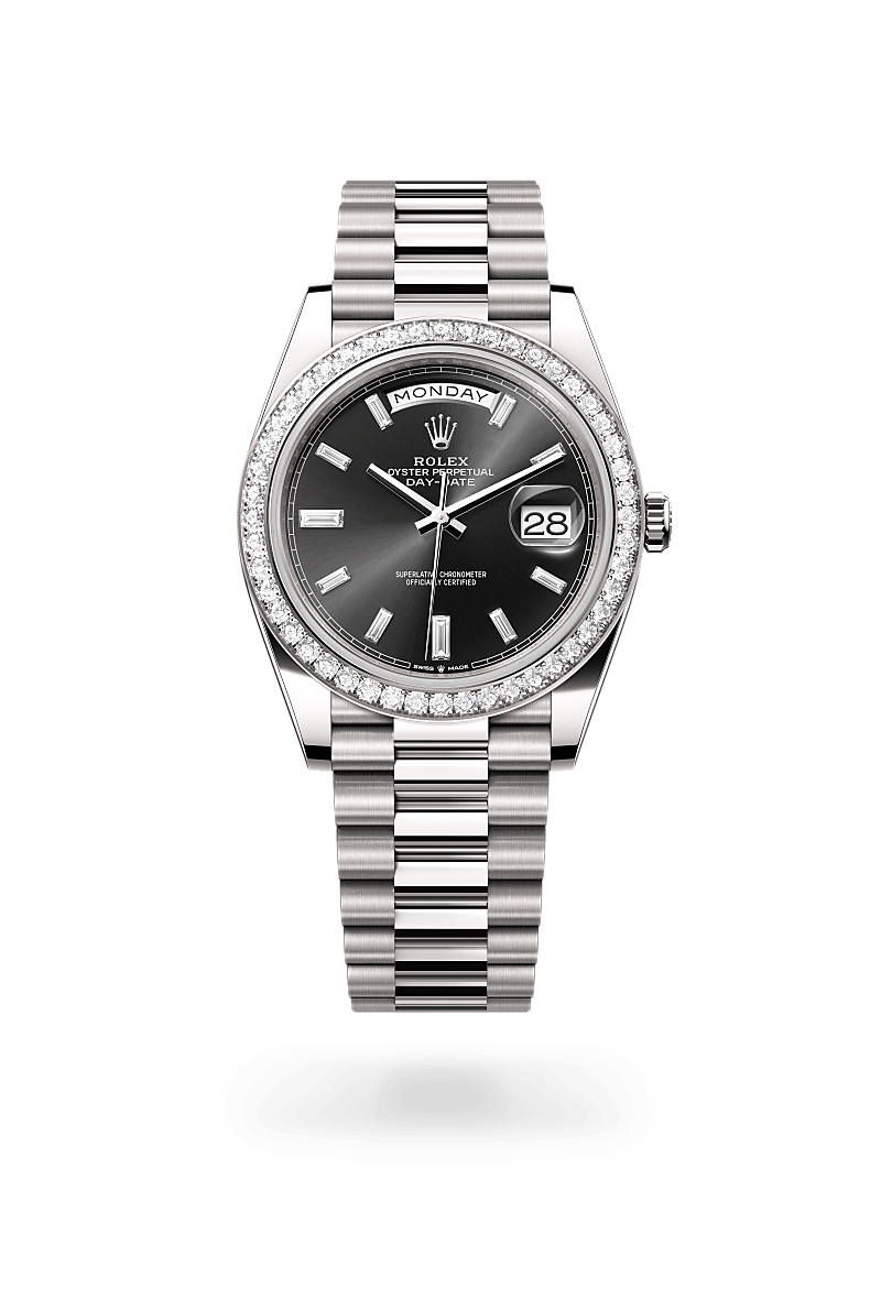 Rolex Day-Date in emas putih 18 karat, M228349RBR-0003 - Cortina Watch Malaysia