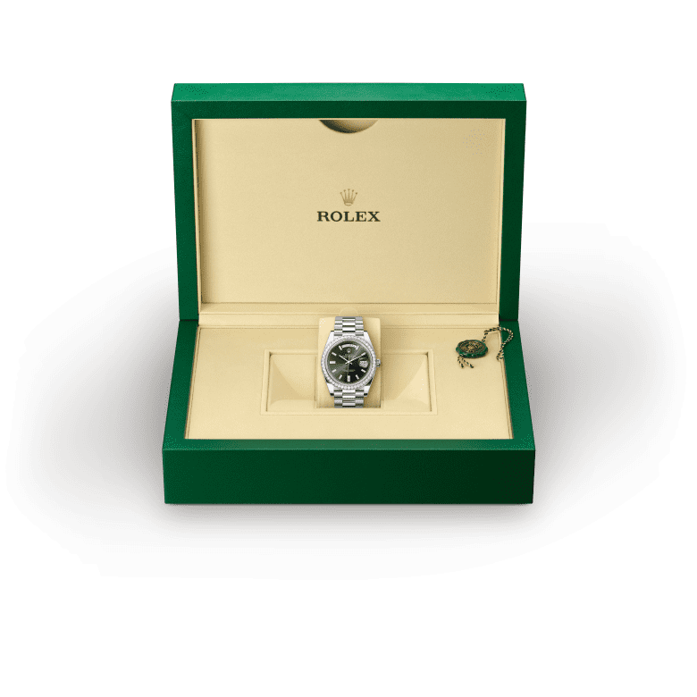 Rolex Day-Date in emas putih 18 karat, M228349RBR-0003 - Cortina Watch Malaysia