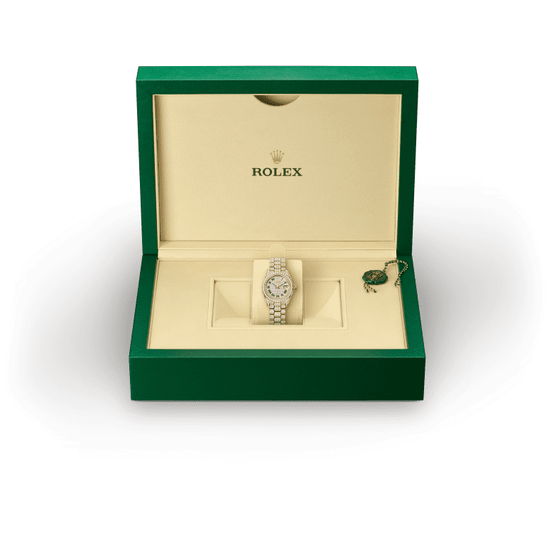 Rolex Lady-Datejust in 18 ct yellow gold with case sides and lugs set with diamonds, M279458RBR-0001 - Cortina Watch Malaysia