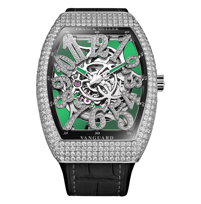 Franck Muller_Vanguard Dragon Slim Skeleton - Front Green