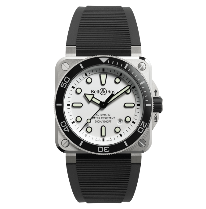 Bell Ross Br 03 Diver Br03a D Wh St Srb Cortina Watch Frontal