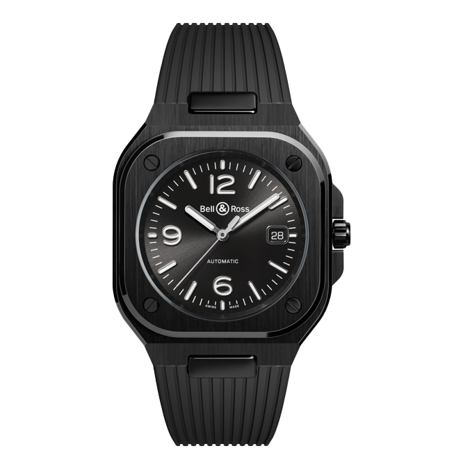 Bell Ross Br 05 Black Ceramic Rubber Strap Br05a Bl Ce Cortina Watch