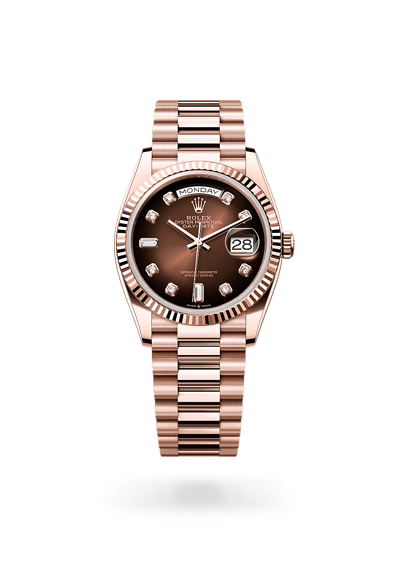 Rolex Day-Date in 18 ct Everose gold, M128235-0037 - Cortina Watch Thailand