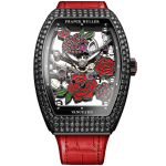 Franck Muller Vanguard Rose Skeleton Black Diamonds V32 Rose D Black Red 150x150