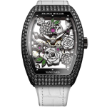 Franck Muller Vanguard Rose Skeleton Black Diamonds V32 Rose D Black White 150x150