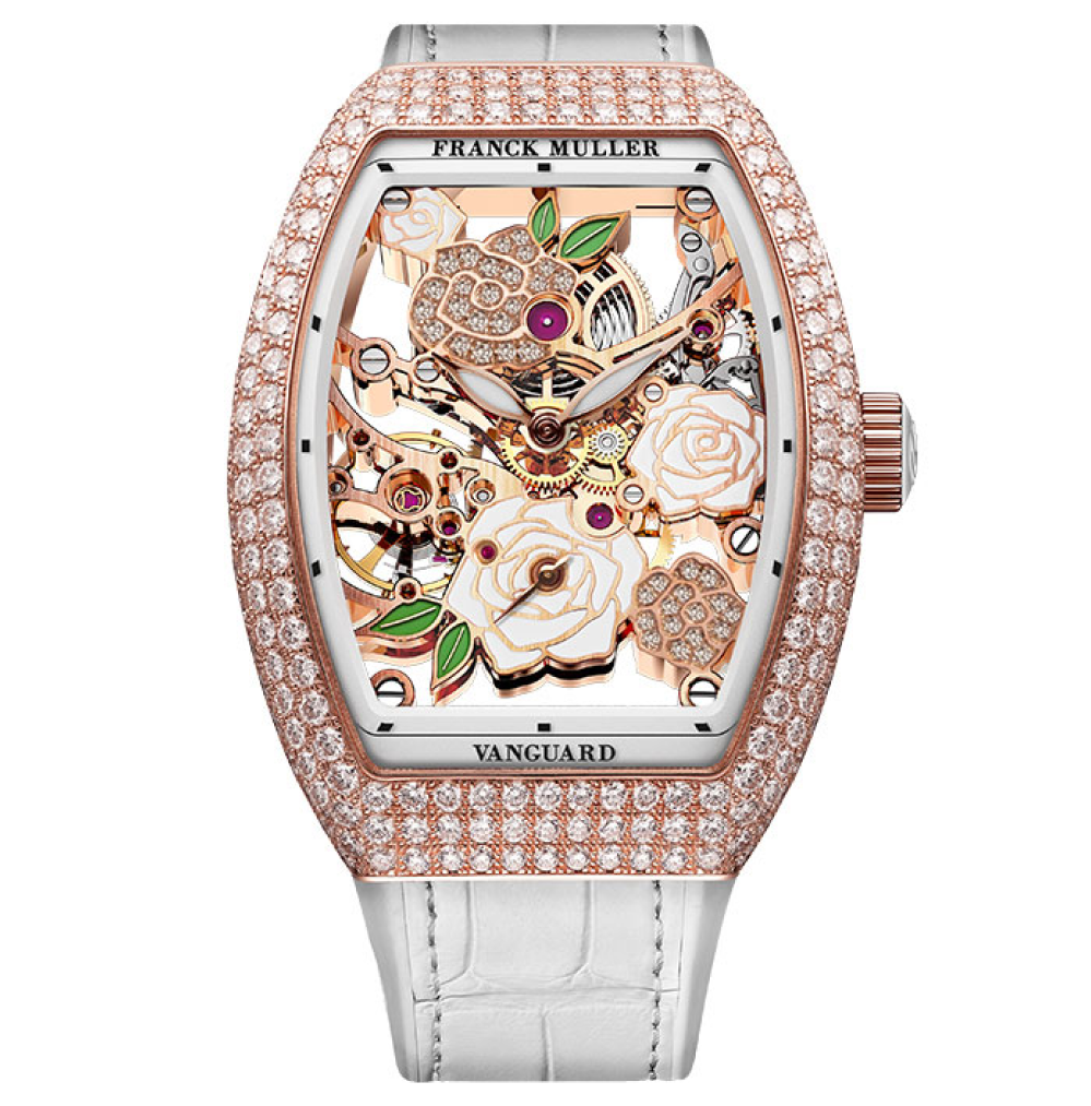 Franck Muller Vanguard Rose Skeleton Bc V32 S6 Sqt Rose D 2ro Cd 5n