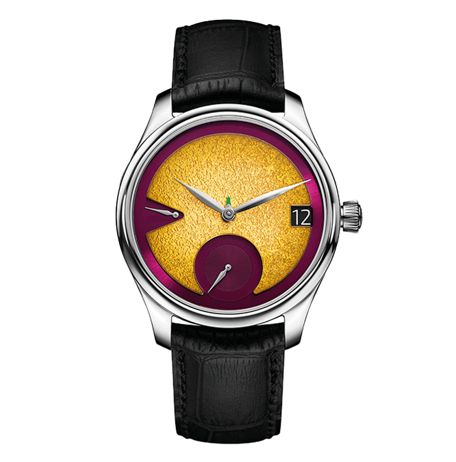 H. Moser Cie. Endeavour Perpetual Calendar Passion Fruit Cortina Watch Frontal