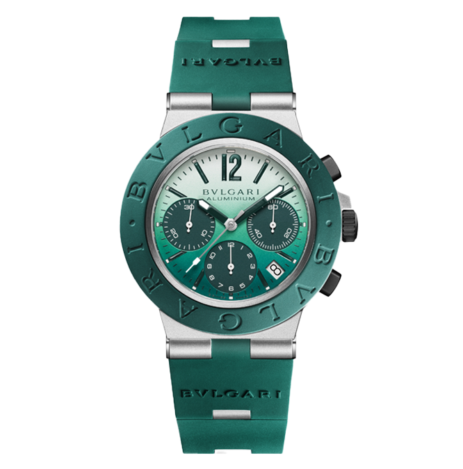 Bvlgari_Bvlgari Aluminium Chronograph Smeraldo_Cortina Watch (frontal)