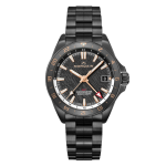 Norqain Neverest Gmt Glacier Black 41mm Steel Dlc Bracelet Cortina Watch 150x150