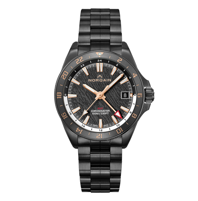 NORQAIN_NEVEREST GMT Glacier Black 41mm (Steel DLC Bracelet)_Cortina Watch