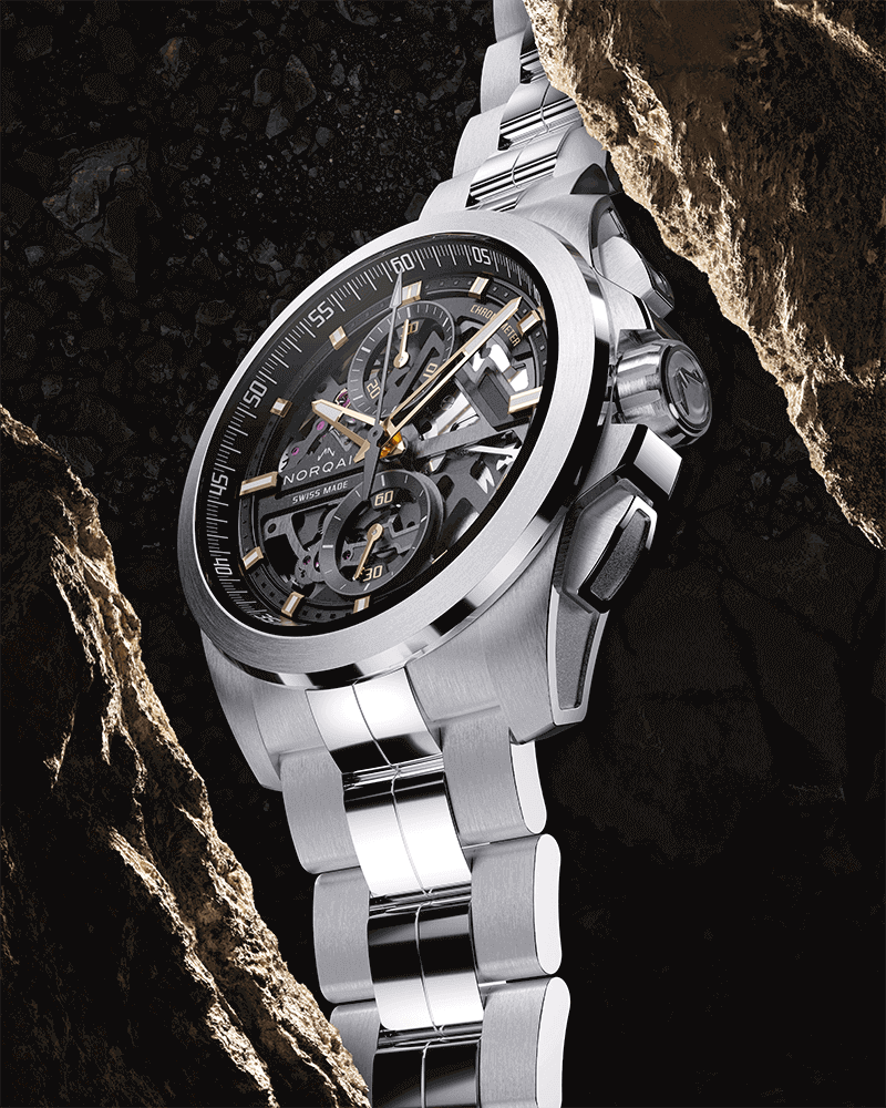 NORQAIN_Independence Skeleton Chrono 42mm_Cortina Watch - Steel