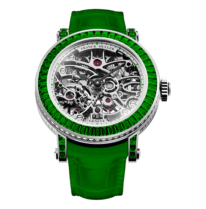 Franck Muller_Round Skeleton Baguette 31_7031-B-S6-SQT-BAG-EME-OG_Cortina Watch