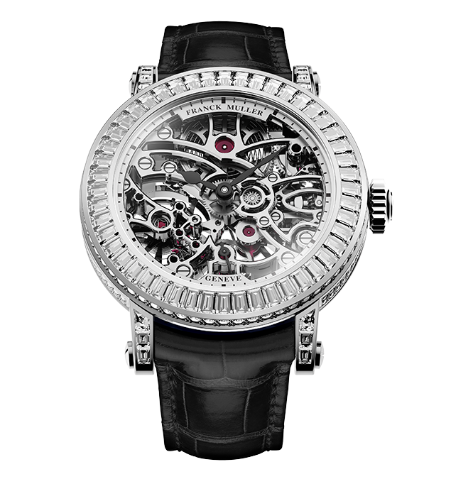 Franck Muller Round Skeleton Baguette 31 7031 B S6 Sqt Bagu Og Cortina Watch