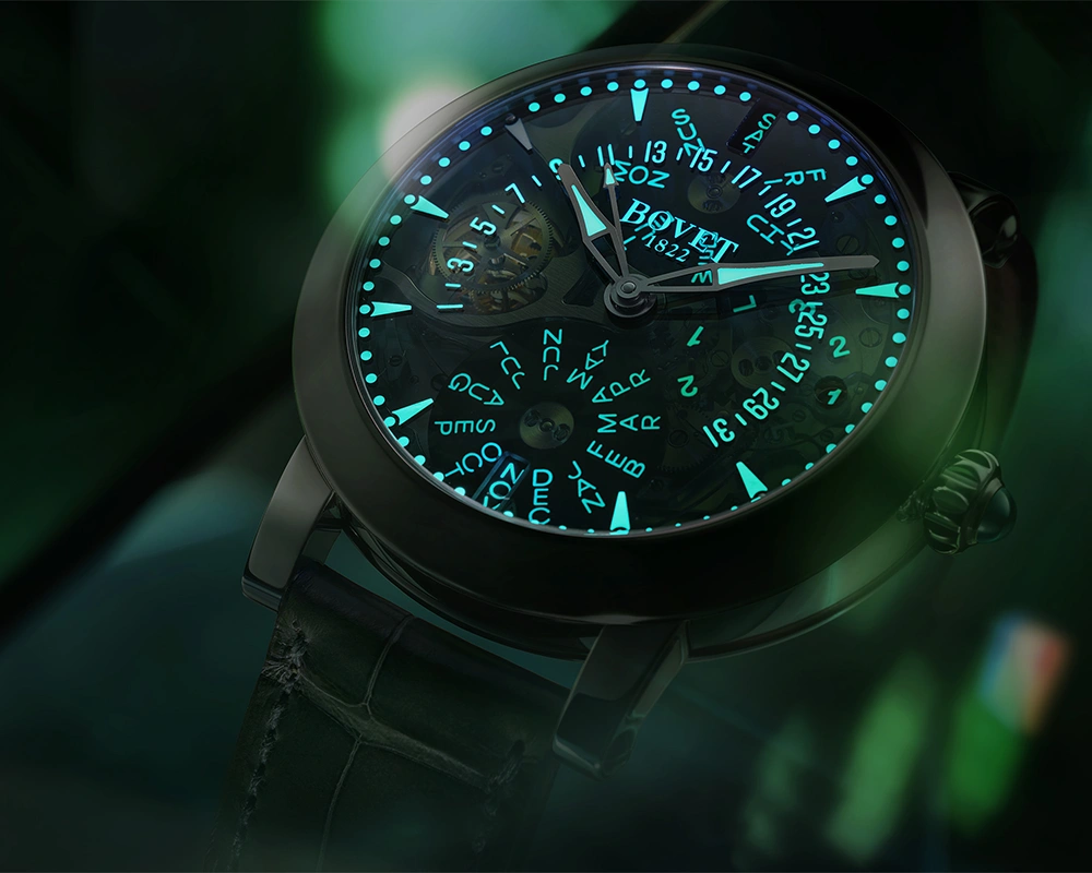 BOVET_Recital 21 Green Sapphire Dial Titanium_Cortina Watch - Superluminova